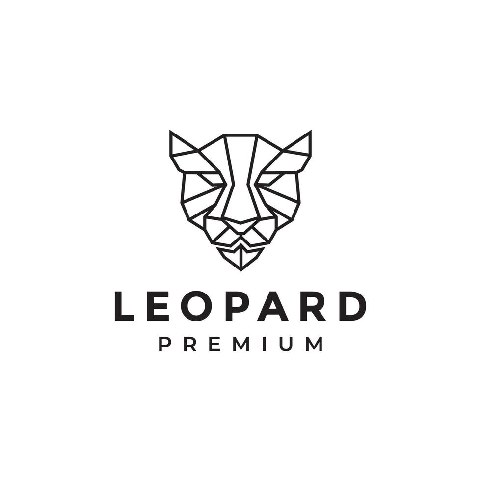 cabeza línea leopardo triángulo polígono logotipo diseño vector gráfico símbolo icono ilustración idea creativa