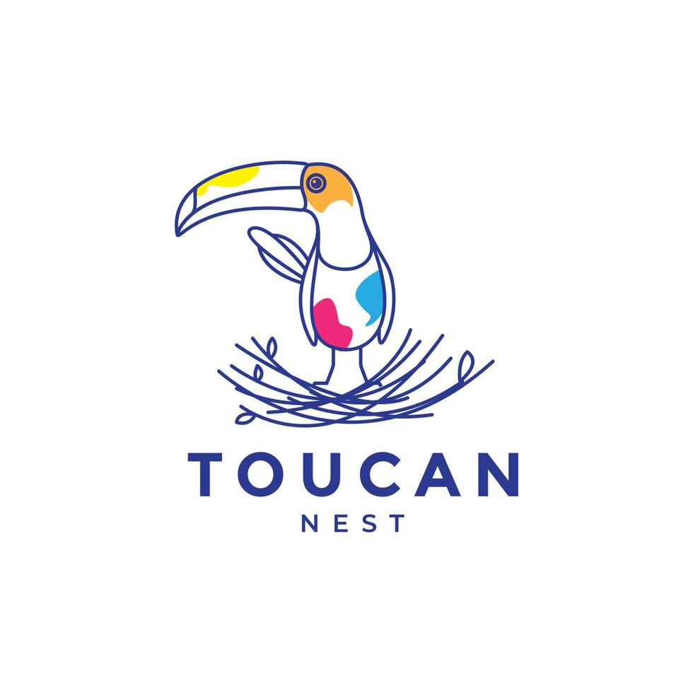 abstract toucan bird with nest logo design vector graphic symbol icon illustration creative idea