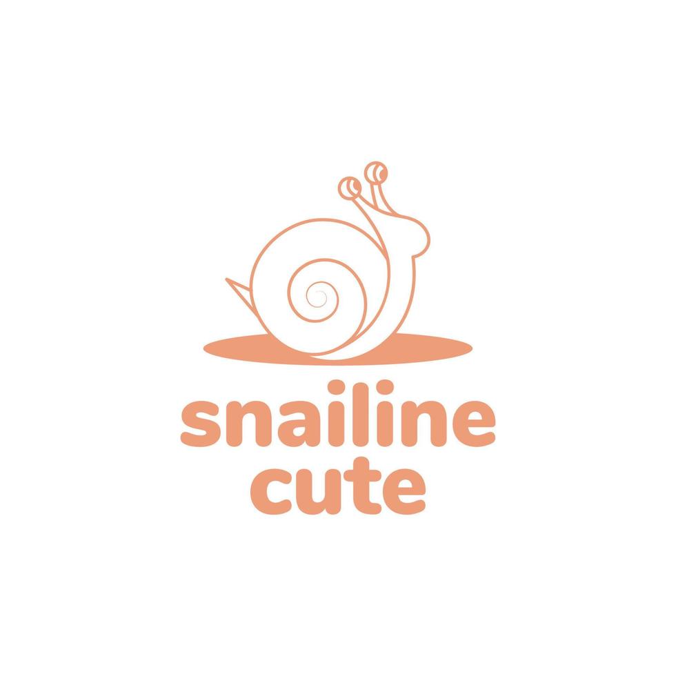 line cute snail simple logo design vector graphic symbol icon illustration creative idea