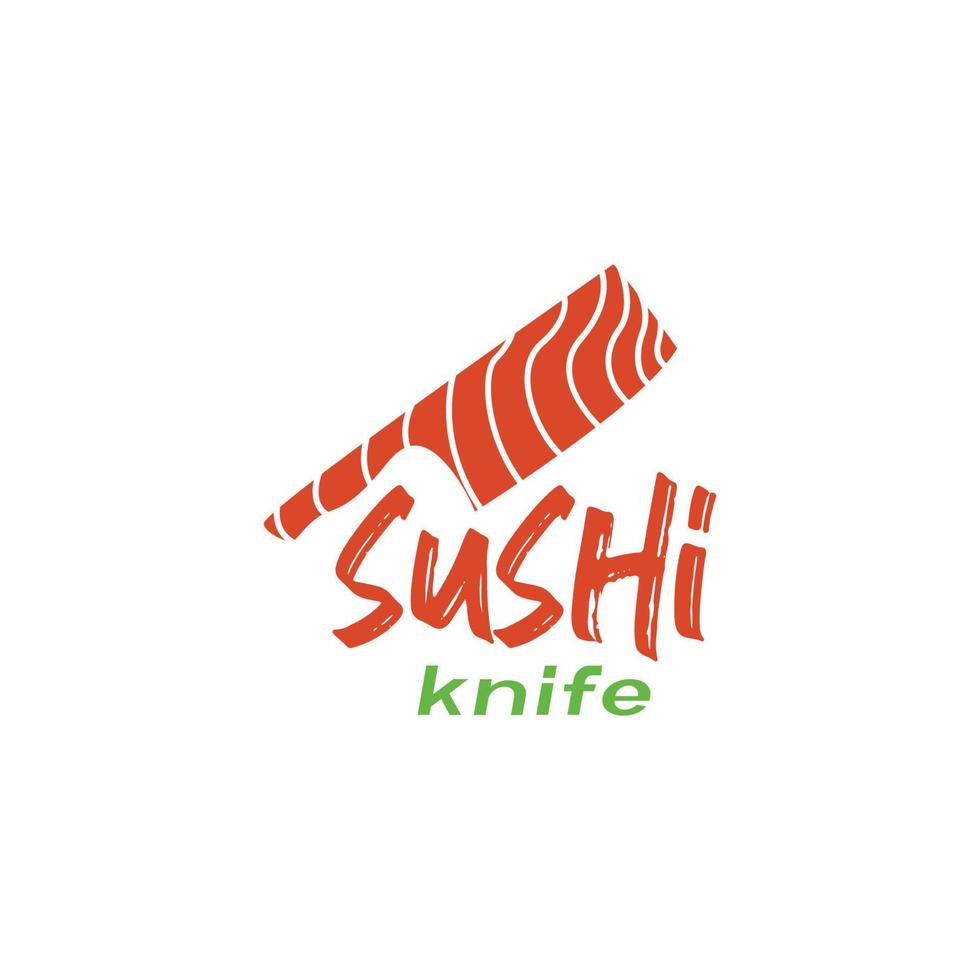 cuchillo de pescado sushi comida diseño de logotipo asiático vector gráfico símbolo icono ilustración idea creativa