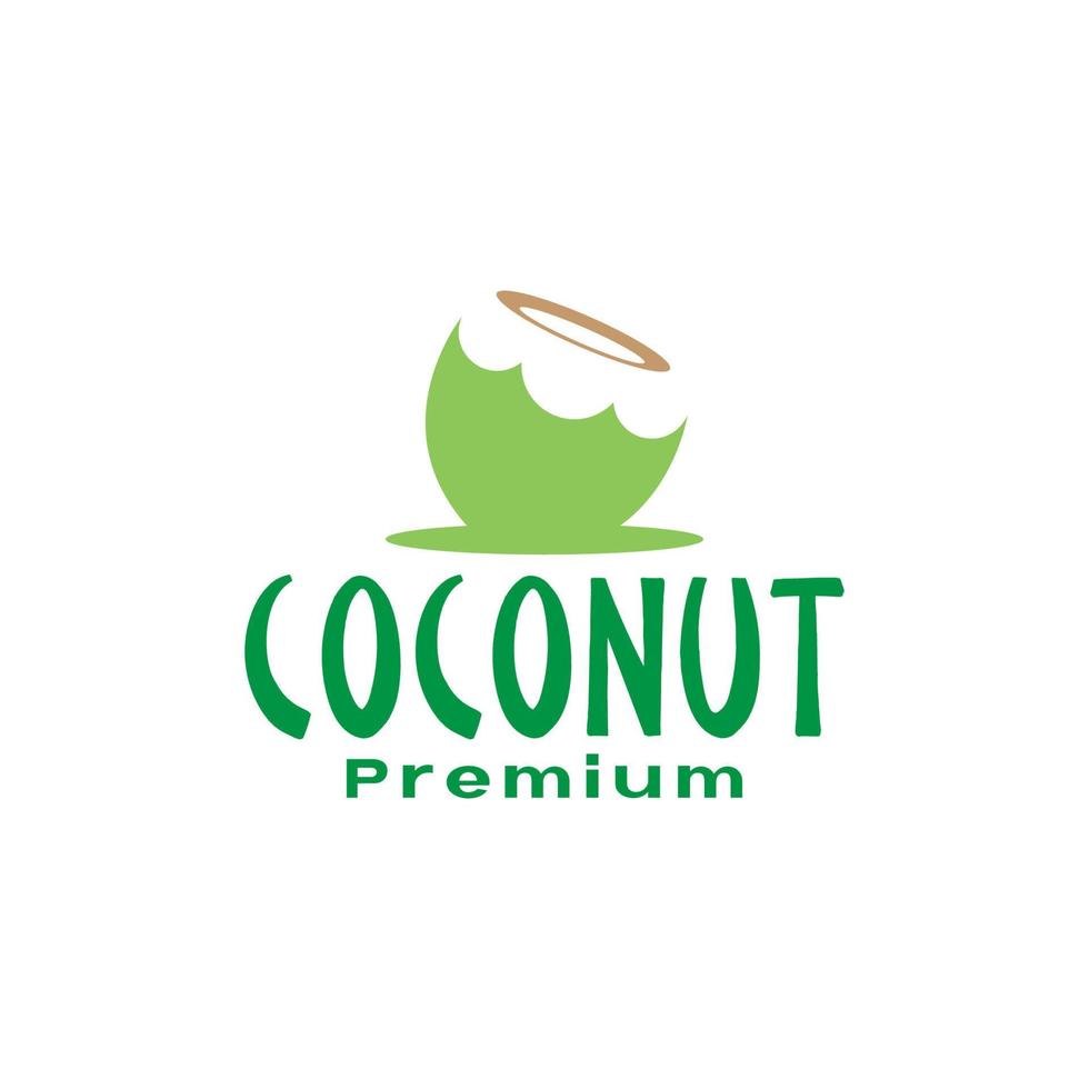 fresh green coconut flat logo design vector graphic symbol icon illustration creative idea