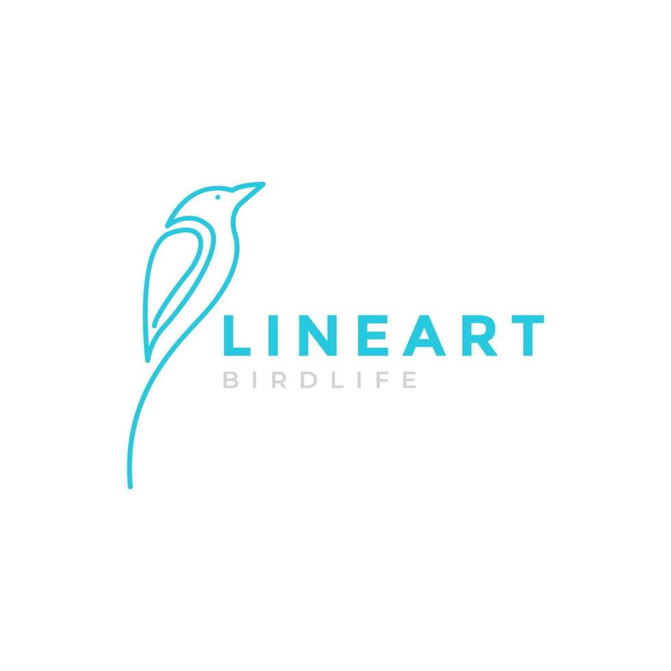 minimal line little bird logo design vector graphic symbol icon illustration creative idea