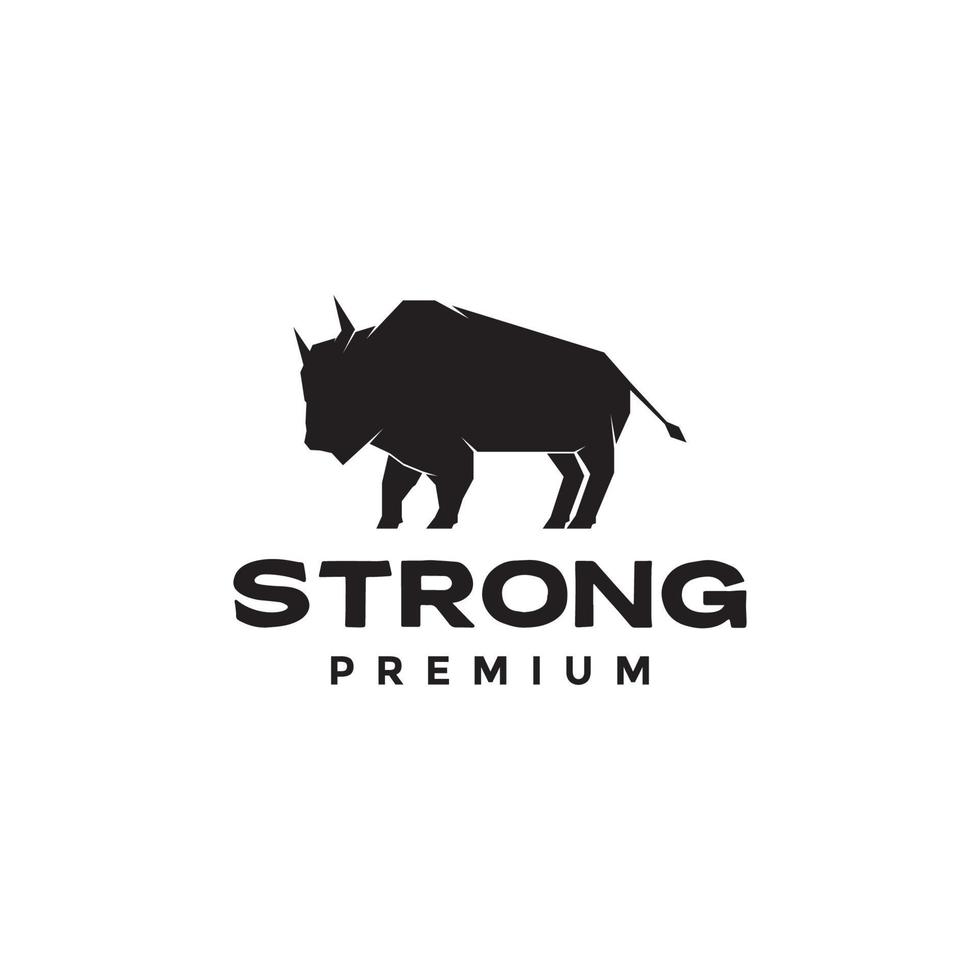 simple shape strong modern buffalo bison logo design vector graphic symbol icon illustration creative idea