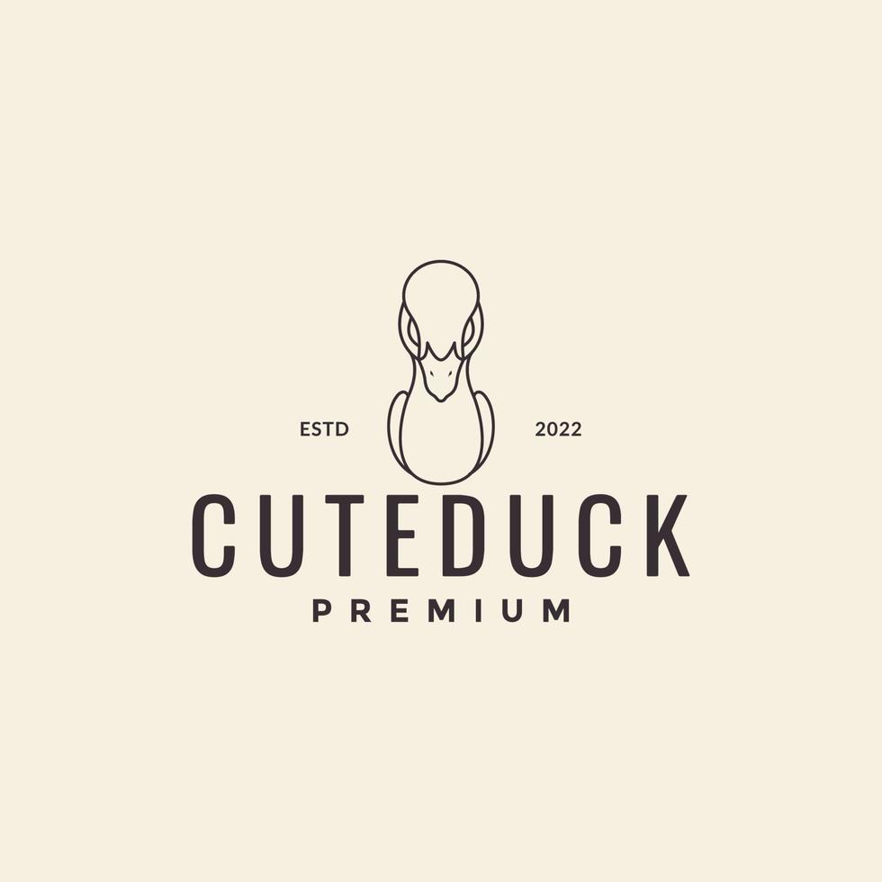 line simple duck hipster logo design vector graphic symbol icon illustration creative idea