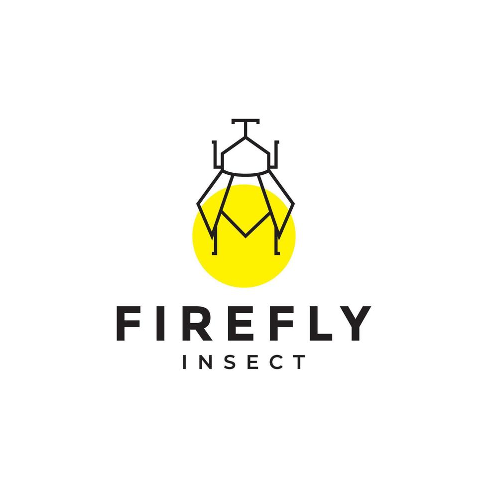 line insect firefly minimal abstract logo design vector graphic symbol icon illustration creative idea