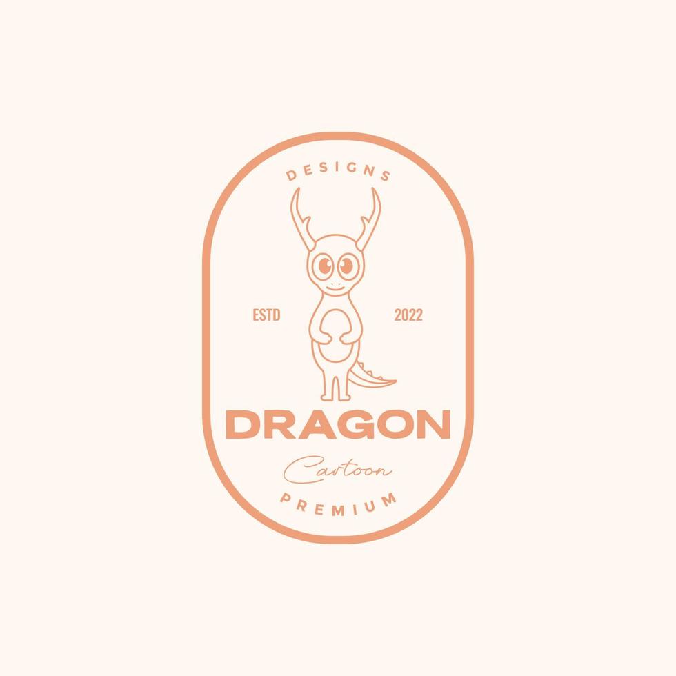 little dragon with horn and wings logo design vector graphic symbol icon illustration creative idea