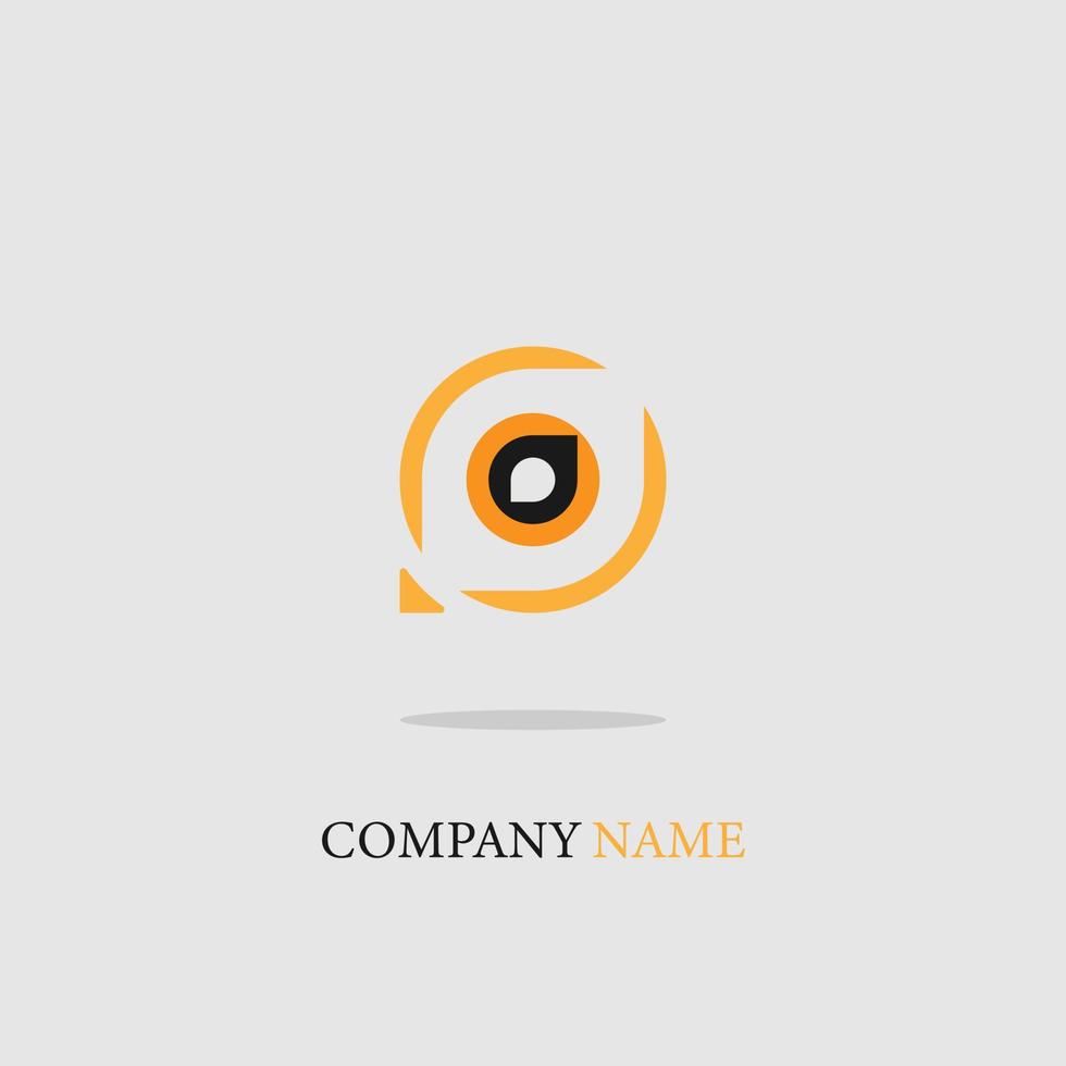 logo for insurance company simple color orange line elegant line trendy vector