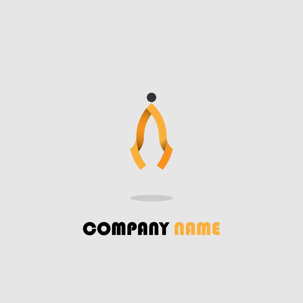 logo for insurance company simple color orange line elegant line trendy vector