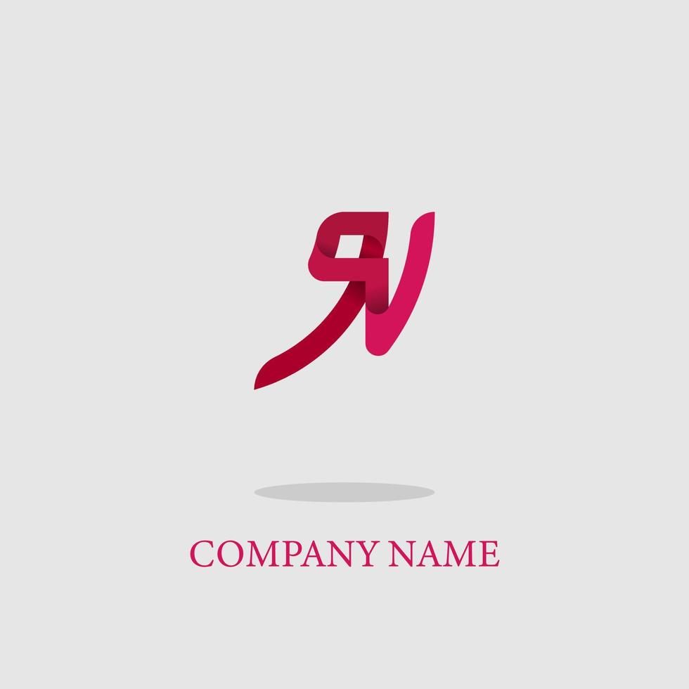 logo icon elegant maroon color strap shape simple for trendy insurance companies vector