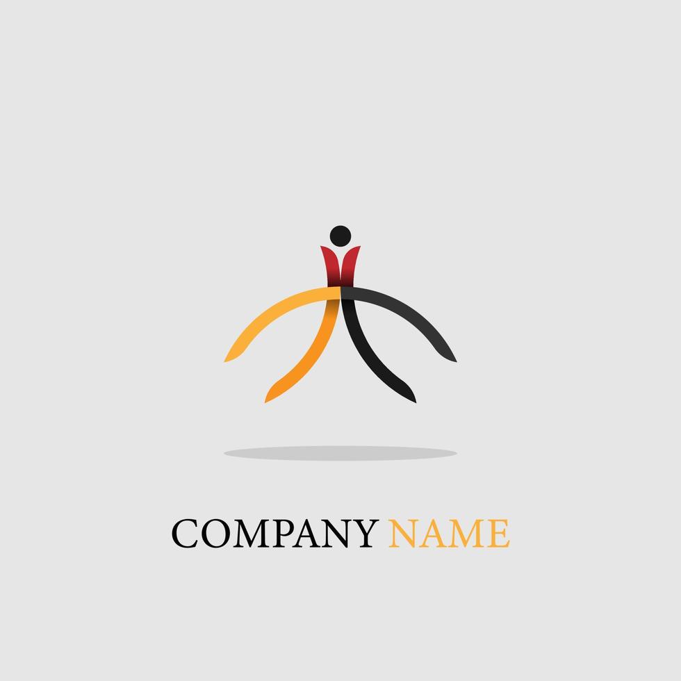 logo for insurance company simple color orange line elegant line trendy vector