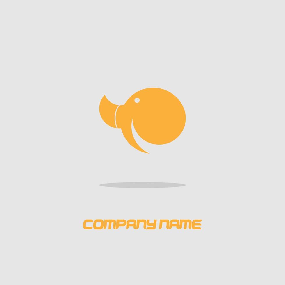 logo for animal company shapes of elephants and dolphins cute with a simple design attractive and elegant orange vector