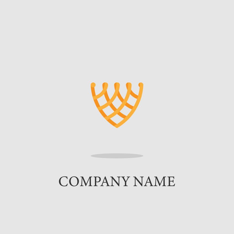 logo for insurance company simple color orange line elegant line trendy vector