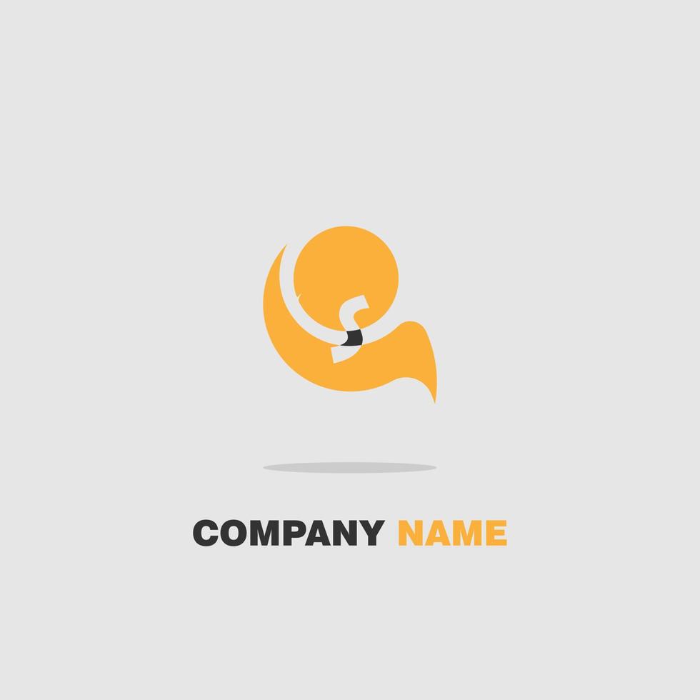 logo icon for insurance companies and retail stores, simple camera shop orange line elegant line trendy design animal letter S vector
