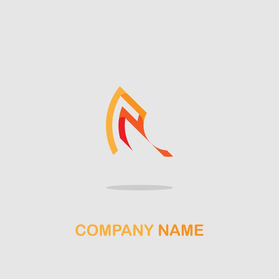 logo for insurance company simple color orange line elegant line trendy vector