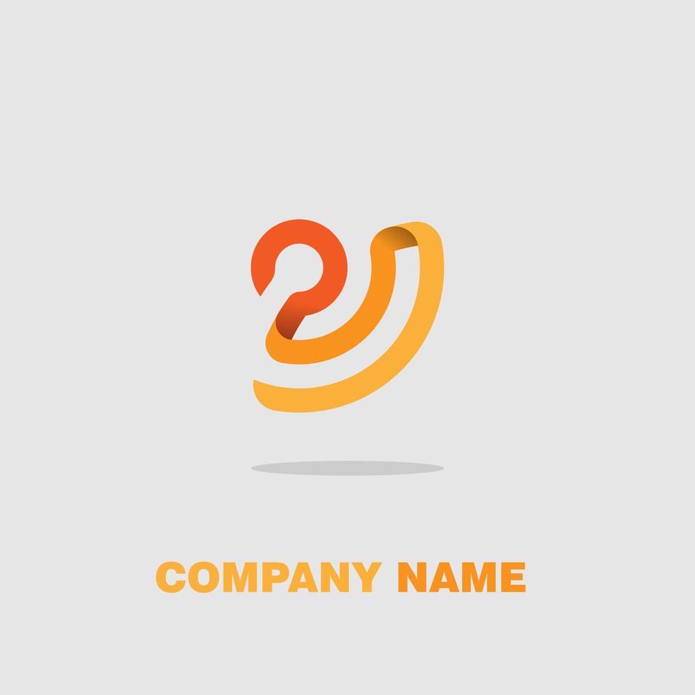 elegant simple icon design logo for elite luxury company trendy goose shape orange and blue navy vector design eps 10