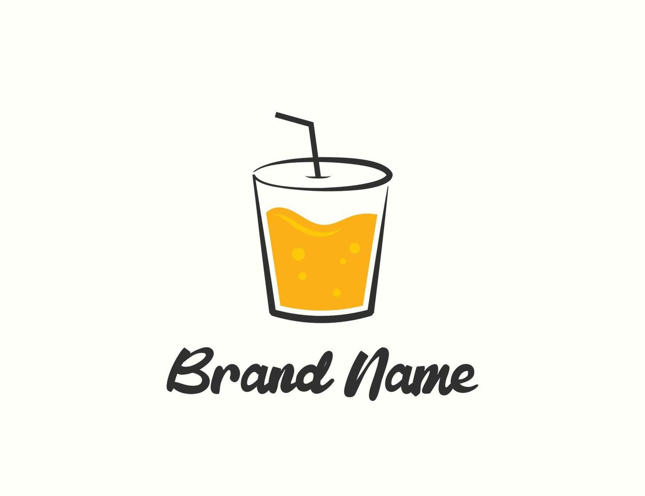 Drink cup soft drink logo design vector