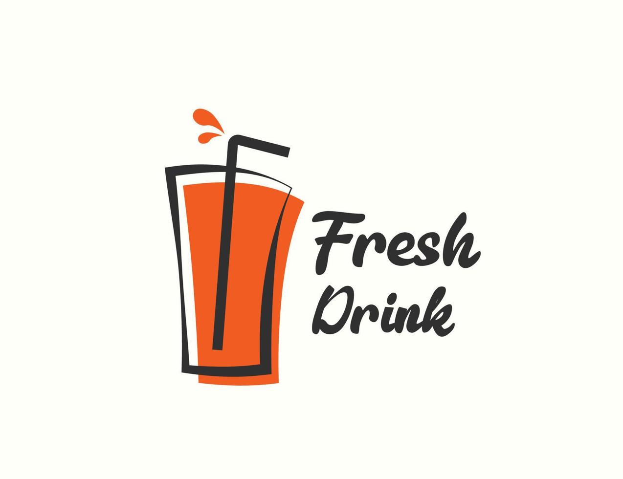 Drink cup soft drink logo design vector