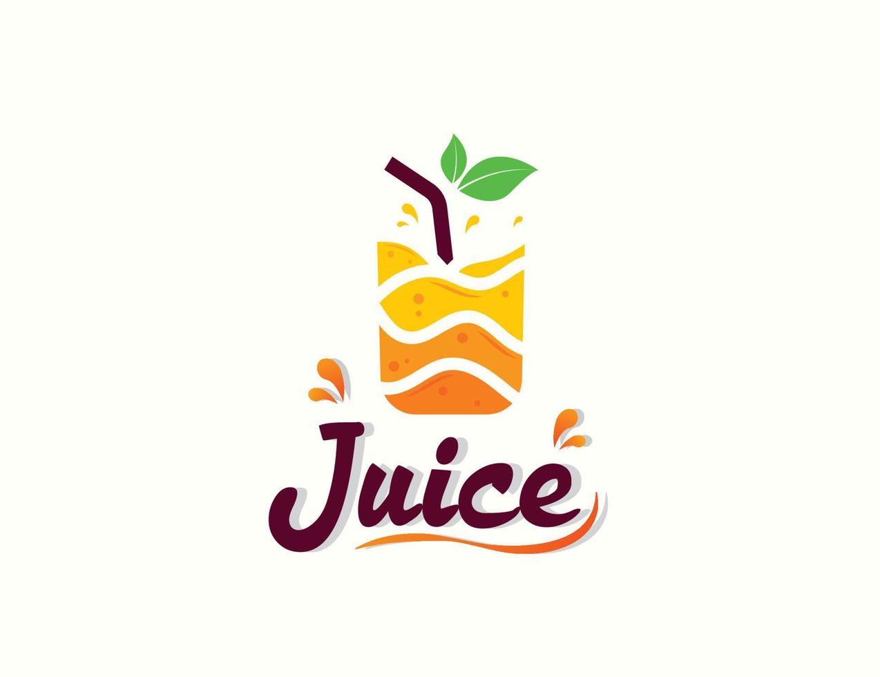 diseño de logotipo de jugo de naranja fresco vector