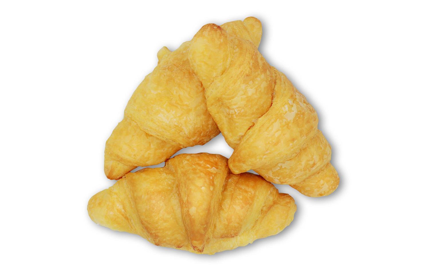 Fresh bread croissant isolated on white background. photo