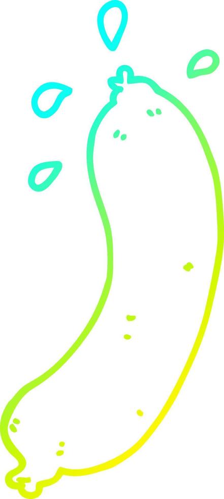 cold gradient line drawing cartoon sausage vector
