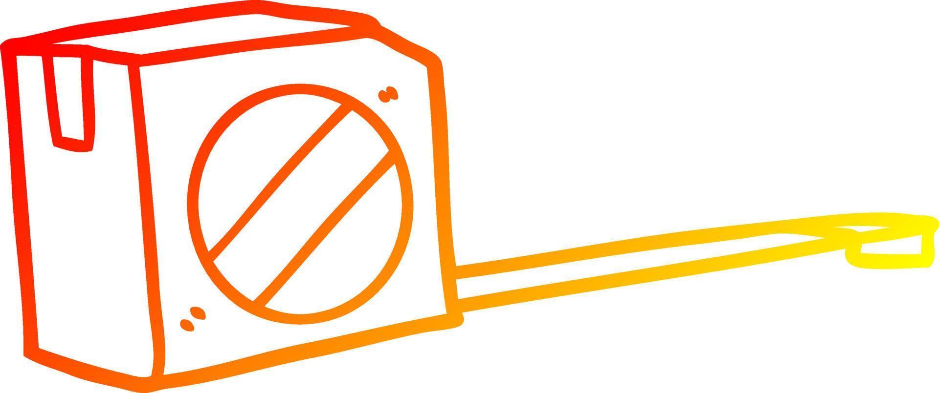 warm gradient line drawing cartoon tape measure vector