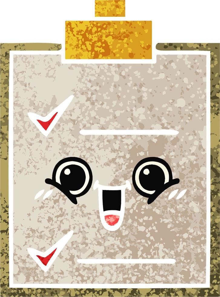 retro illustration style cartoon check list vector