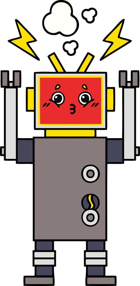 cute cartoon robot malfunction vector