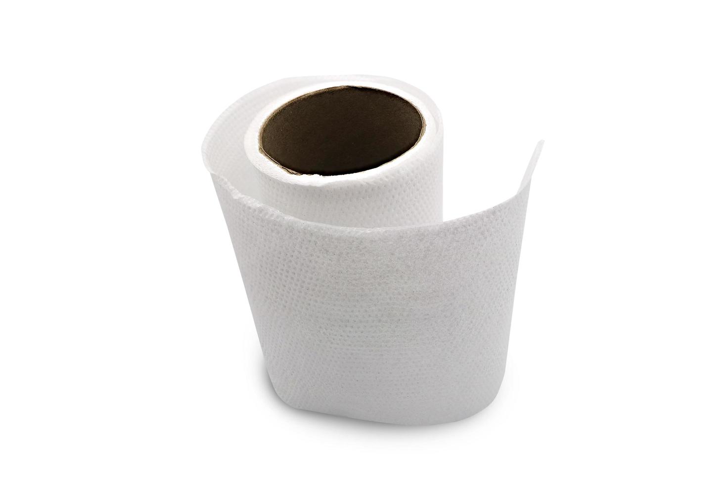 Toilet paper roll isolated on white background with clipping path. photo