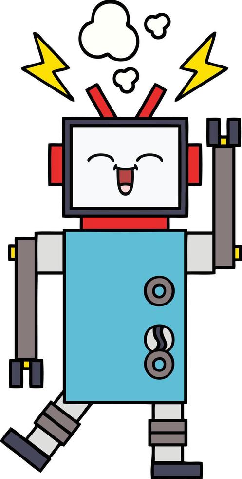 cute cartoon robot vector