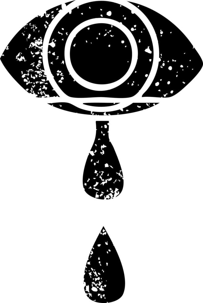 distressed symbol crying eye vector