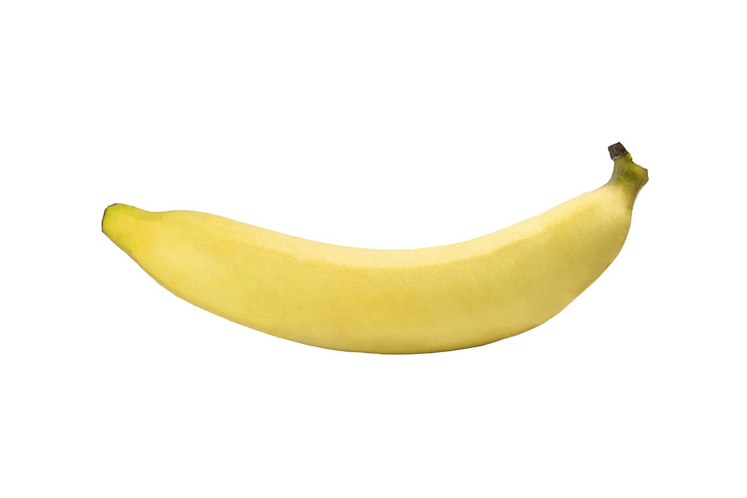 Single banana isolated on the white background. photo