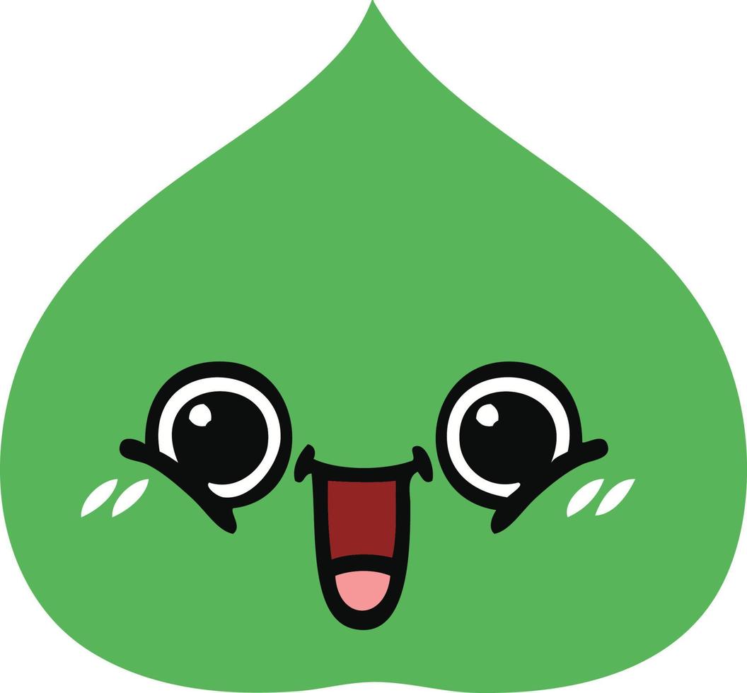 flat color retro cartoon expressional leaf vector