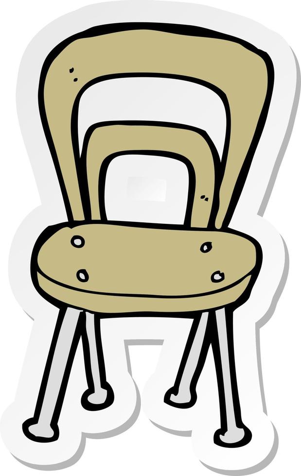 sticker of a cartoon chair vector