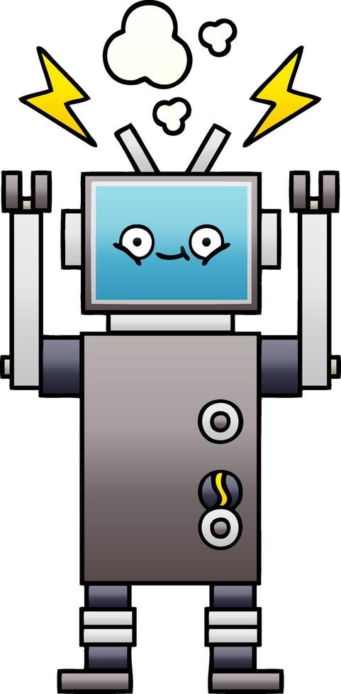 gradient shaded cartoon robot vector