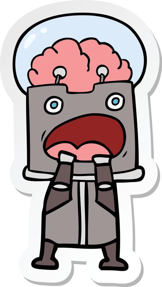 sticker of a cartoon robot vector