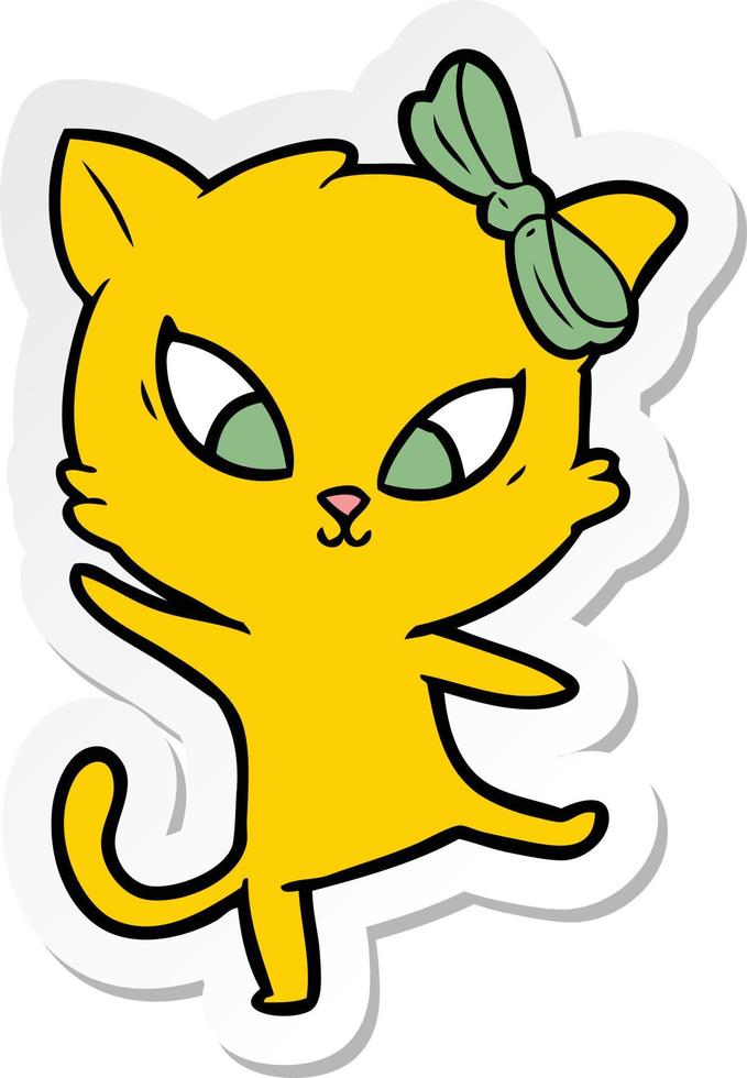 pegatina de un gato de dibujos animados vector