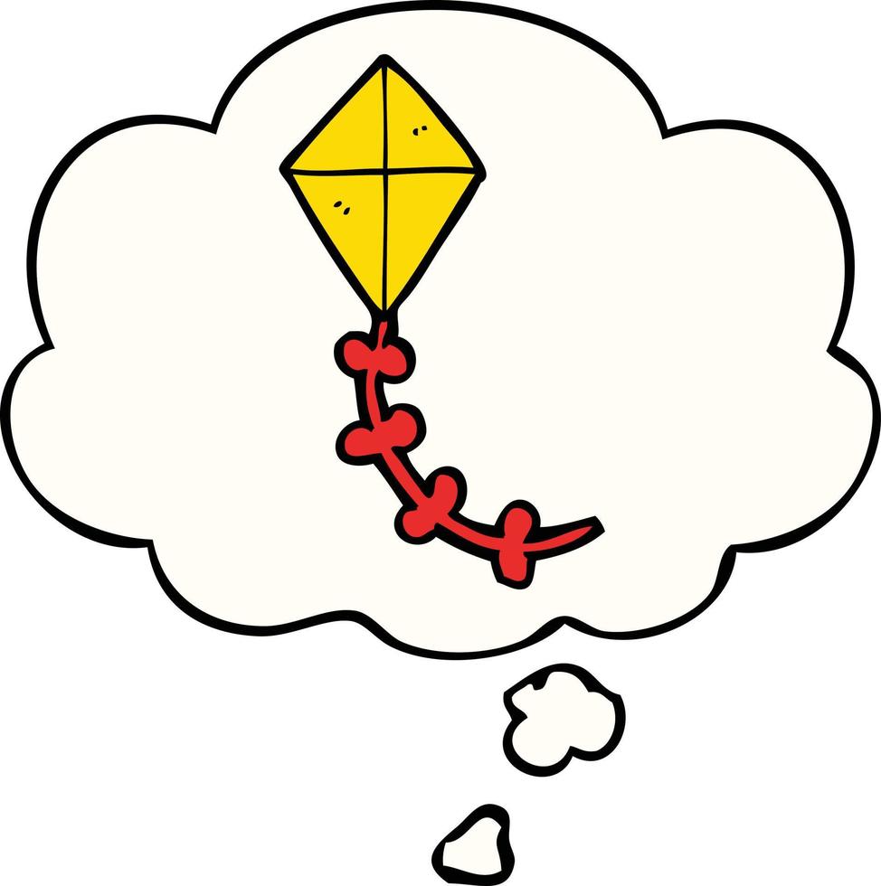 cartoon kite and thought bubble vector