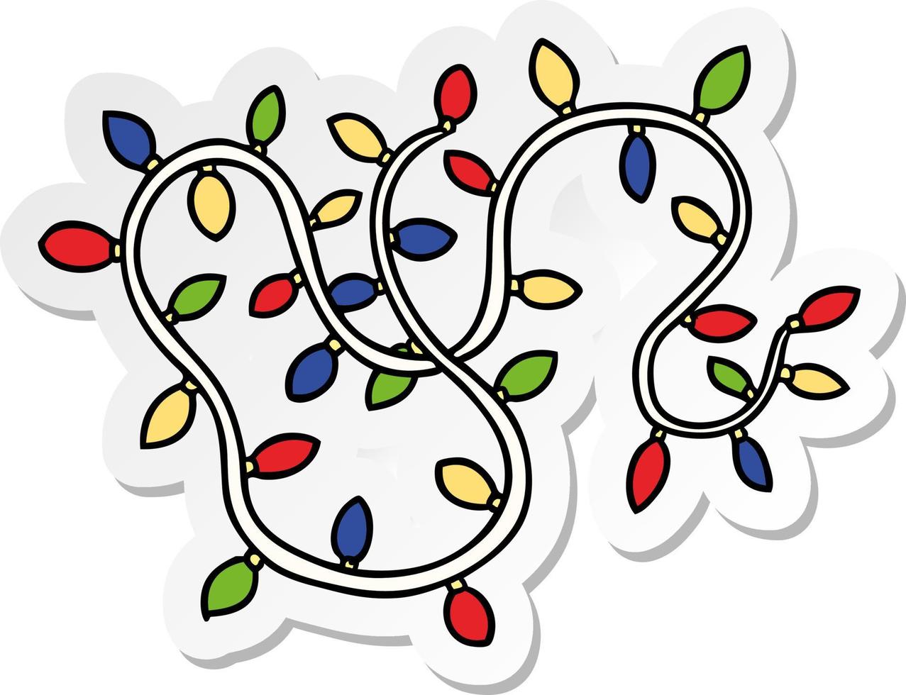 sticker cartoon doodle of colourful lights vector