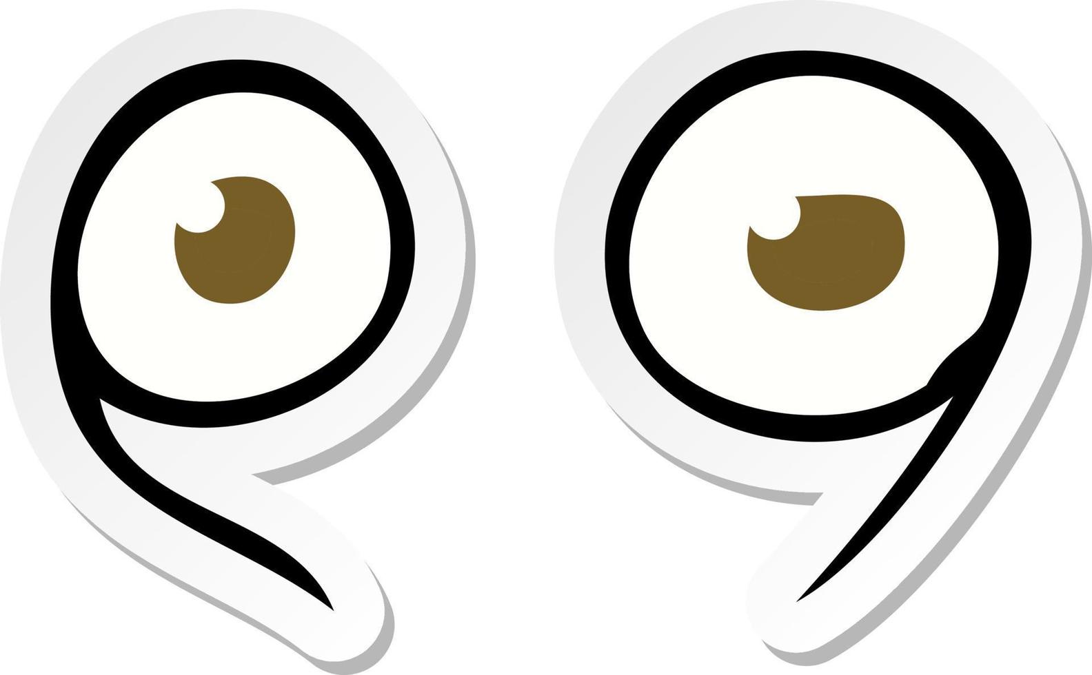 sticker of a cartoon eyes vector