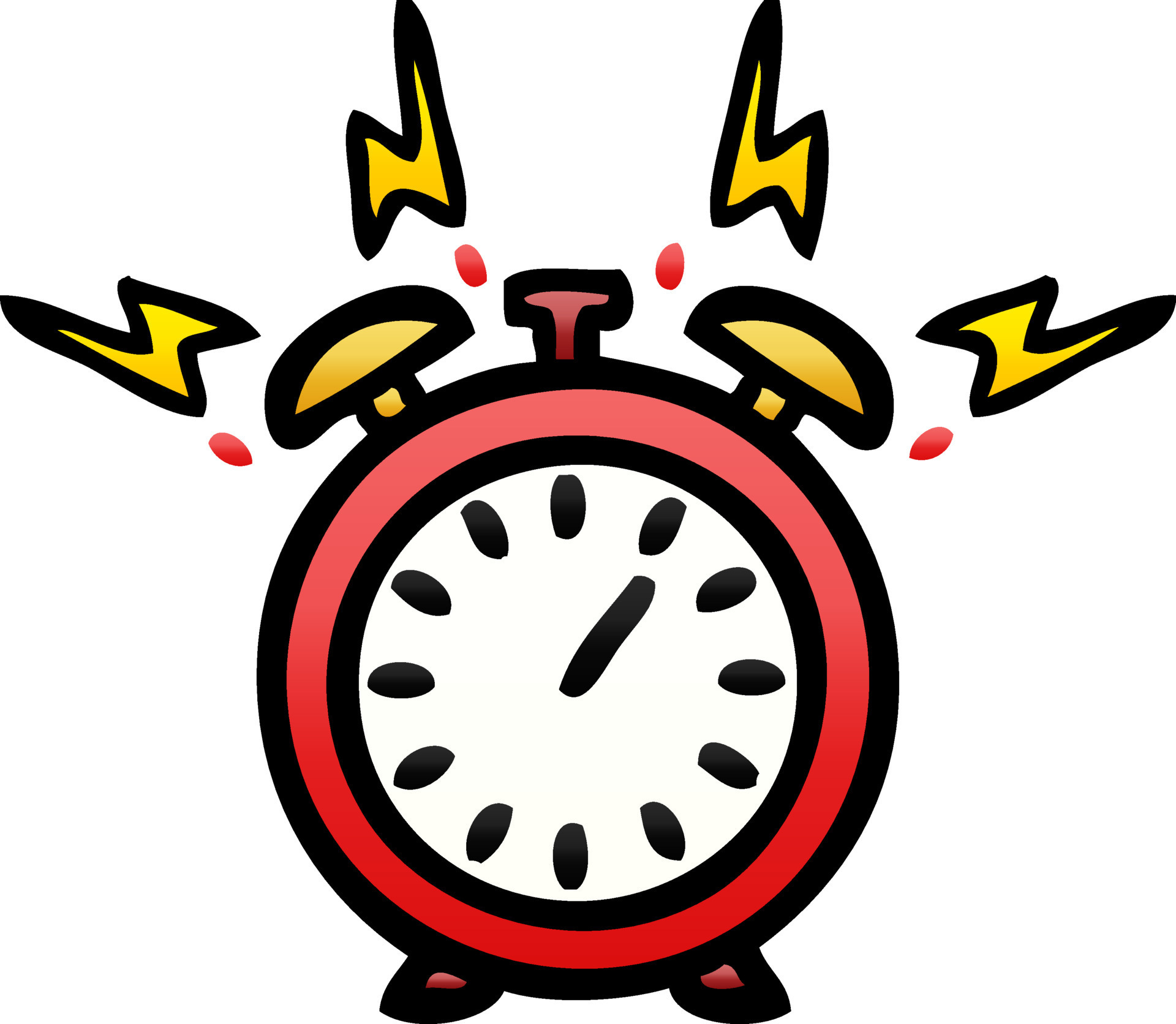gradient shaded cartoon ringing alarm clock 8523749 Vector Art at Vecteezy