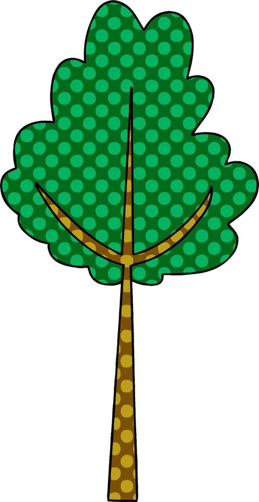 peculiar árbol de dibujos animados de estilo cómic vector