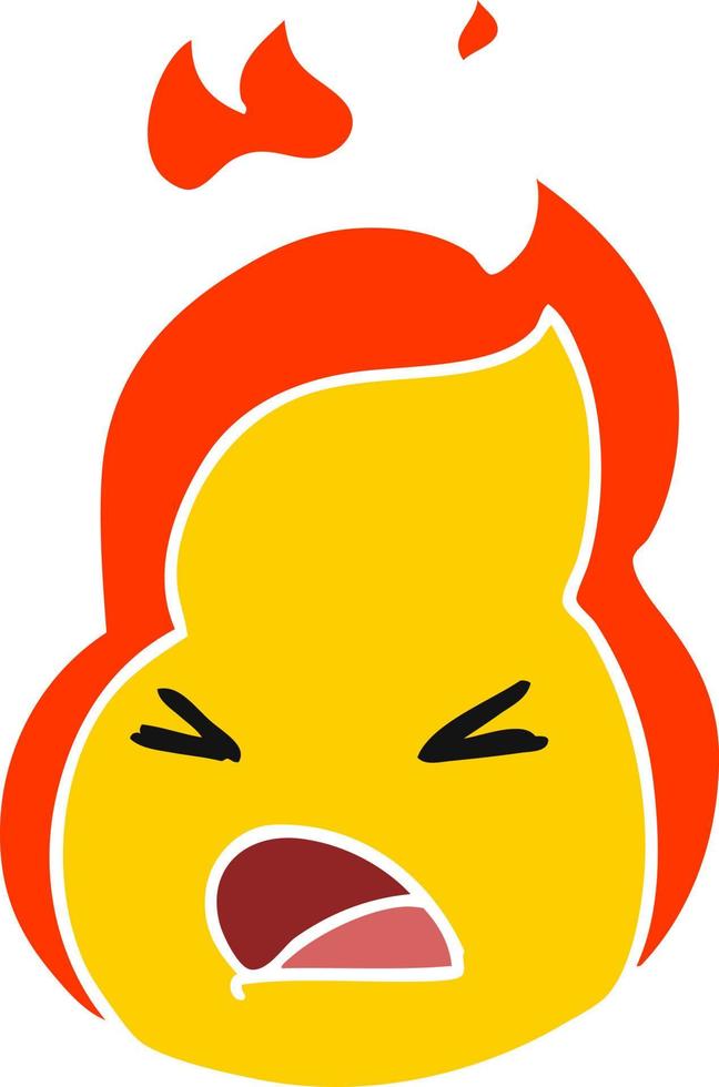 cartoon kawaii cute fire flame vector