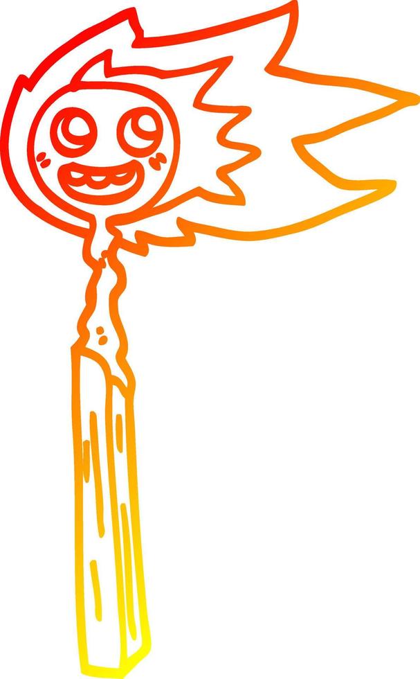 warm gradient line drawing cartoon match vector