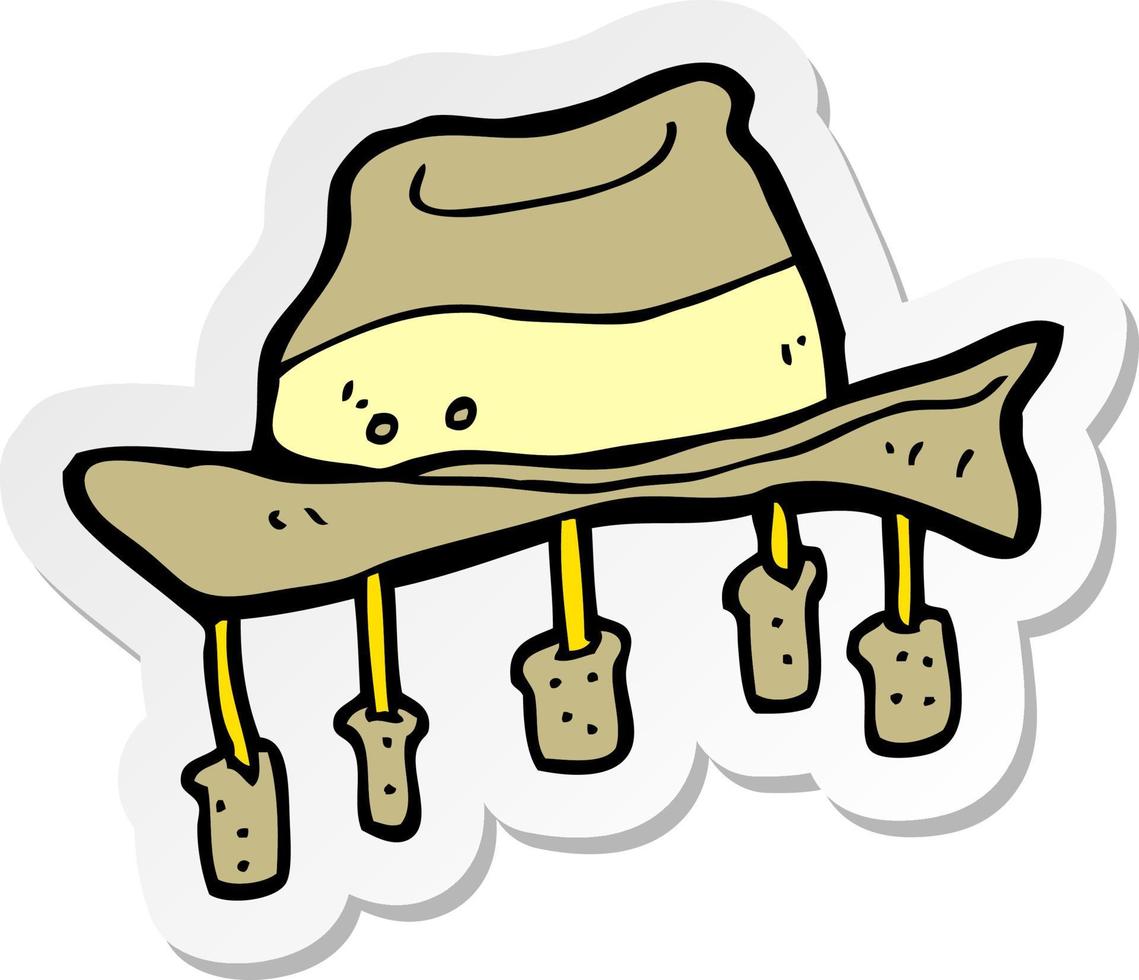 sticker of a cartoon hat with corks vector