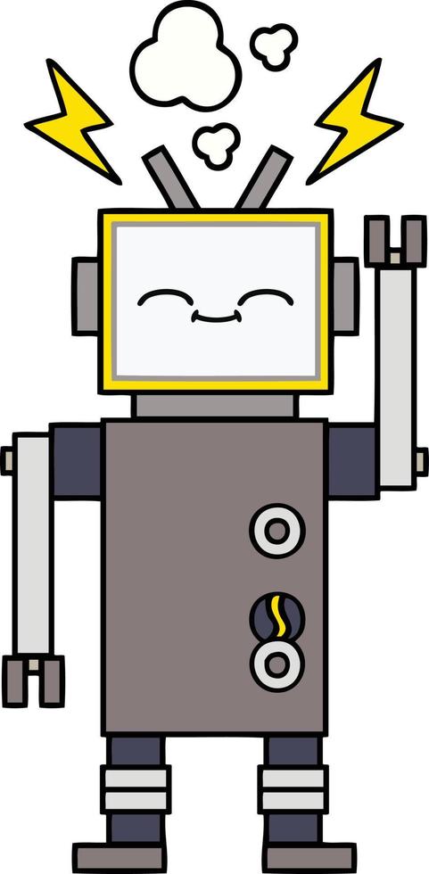 lindo robot de dibujos animados vector