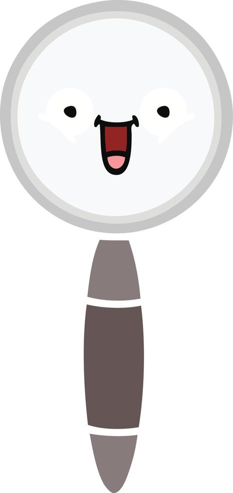 flat color retro cartoon magnifying glass vector