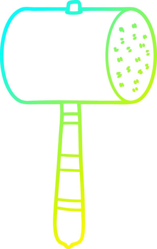 cold gradient line drawing cartoon hammer vector