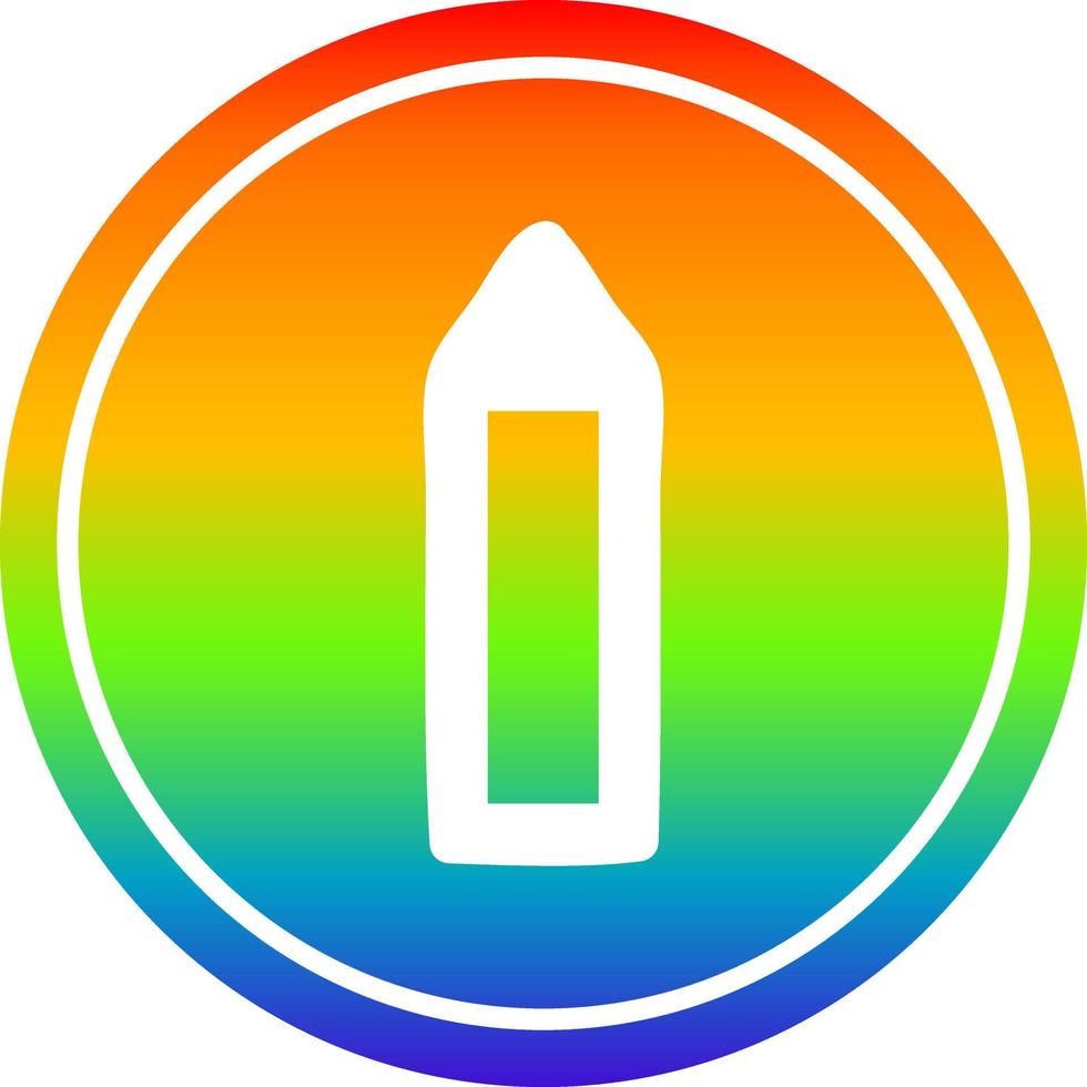 simple lápiz circular en el espectro del arco iris vector