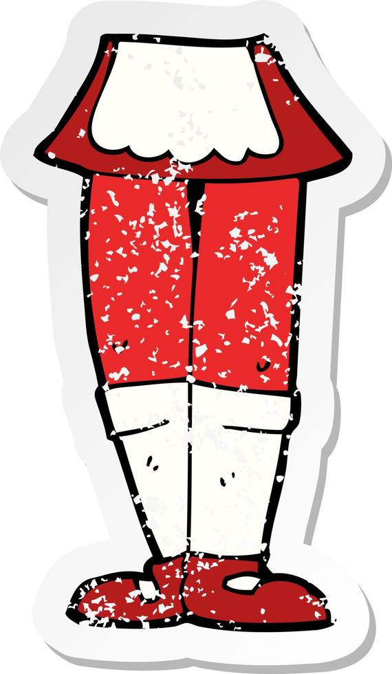 retro distressed sticker of a cartoon female legs vector