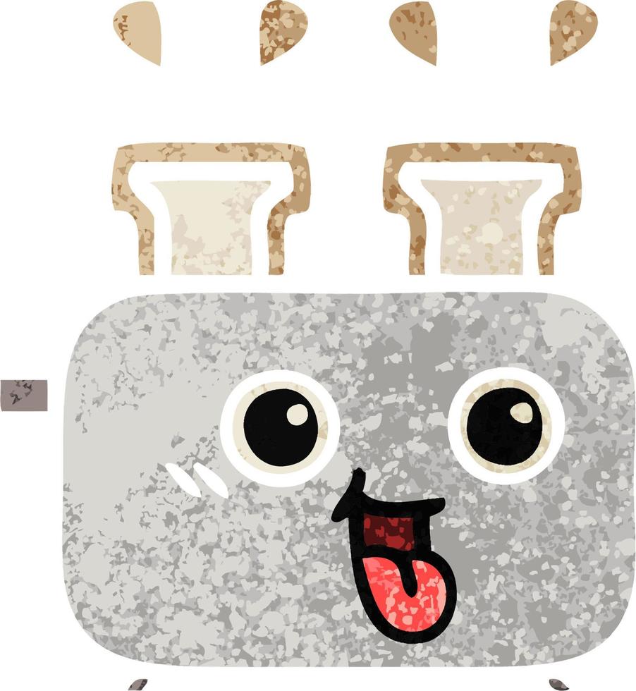 retro illustration style cartoon of a toaster vector
